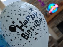 Happy Birthday Black and White Balloon